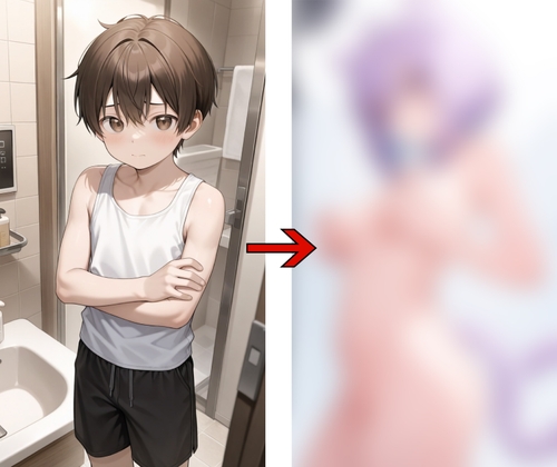 TSF:少年がシャワーを浴びて猫又○かゆになるの画像