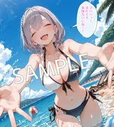 【セリフ付】白〇ノエルとビーチでラブラブH サンプル 5